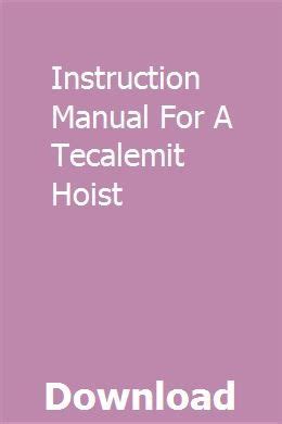 Instruction manual for a tecalemit hoist. - Jayco jay series 1206 owners manual.